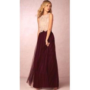 Jenny Yoo Louise Tulle Skirt Cabernet